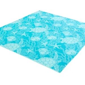 Aqua Beach Towel with Sea Turtle Design
